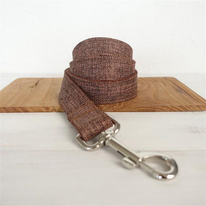BROWN SUIT Linen Fiber Dog Collar