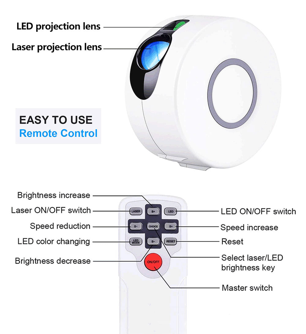 APP Control Galaxy Starry Projector