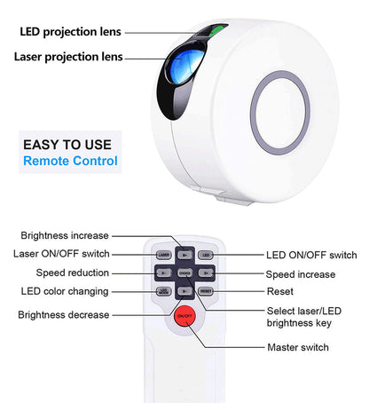 APP Control Galaxy Starry Projector