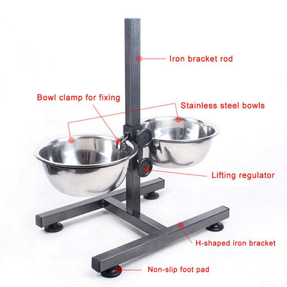 Height Adjustable Double Dog Bowls
