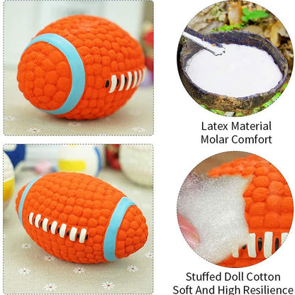Bouncy Football Squeaker Dog Toy