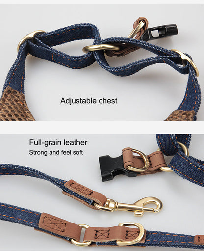 Fashion Denim Dog Vest Harness
