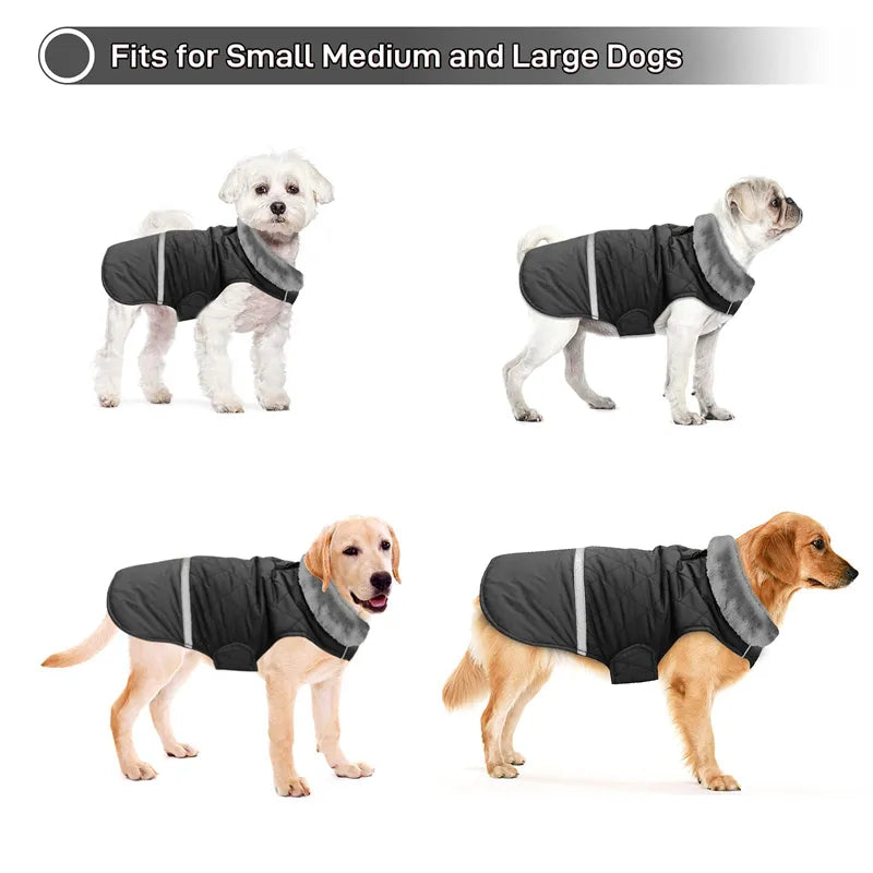 Reversible Winter Fleece Collar Dog Coat