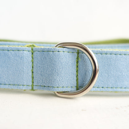 SOFT GREEN BLUE Suede Dog Collar