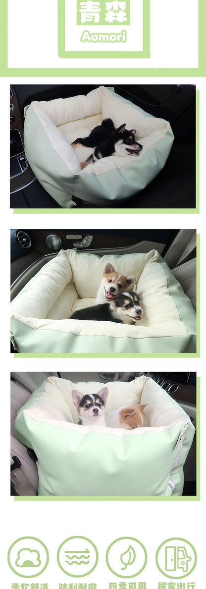 Luxury Leather Pet Seat Dog Travel Bed