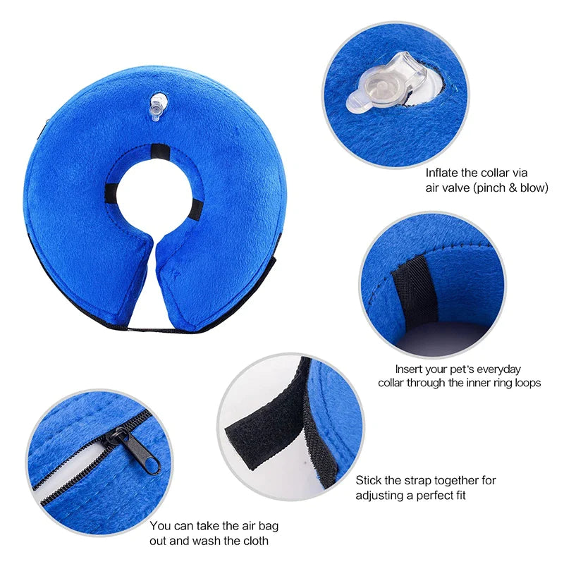 Inflatable Soft Dog Head Protecter