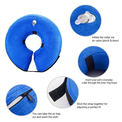 Inflatable Soft Dog Head Protecter