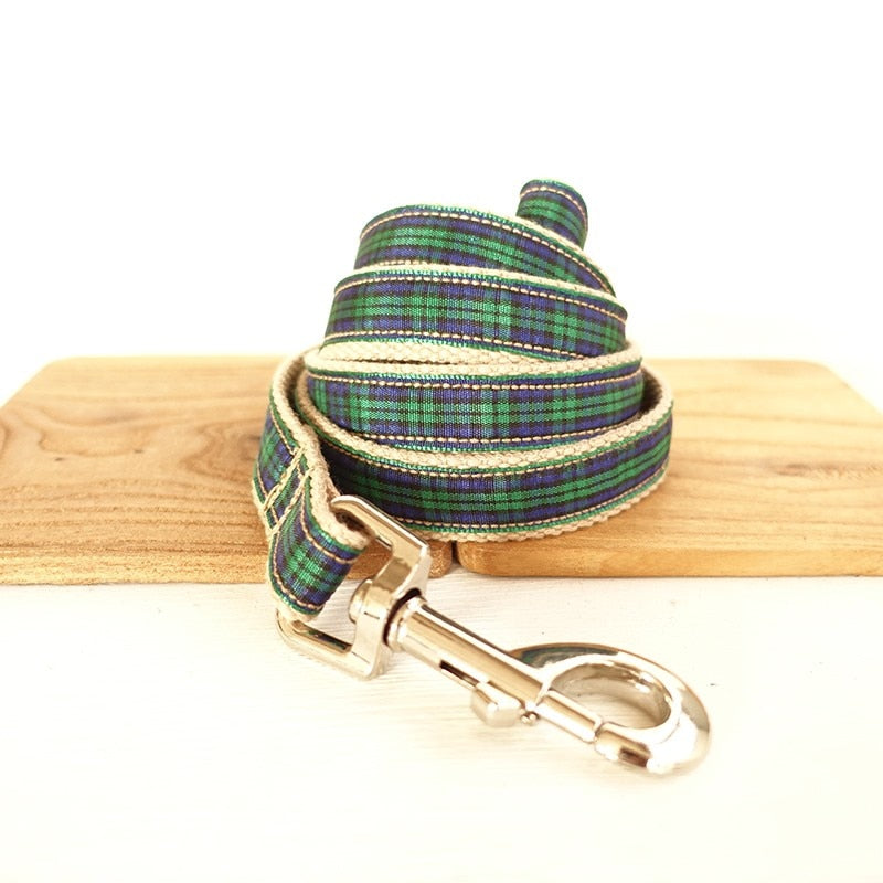FOREST PLAID Engraved Dog Collar