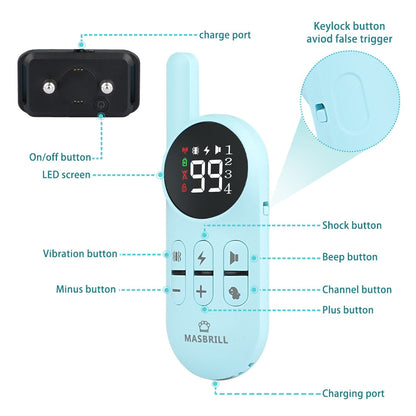 1000ft Remote Shock Vibration Dogs Collar