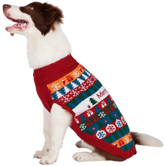 Snowflake Patterns Knitted Dog Sweater