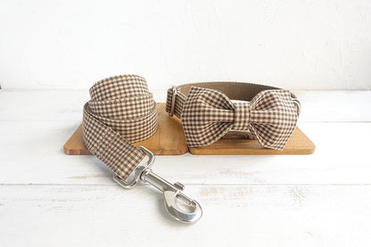 THE COFFEE Plaid Dog Collar