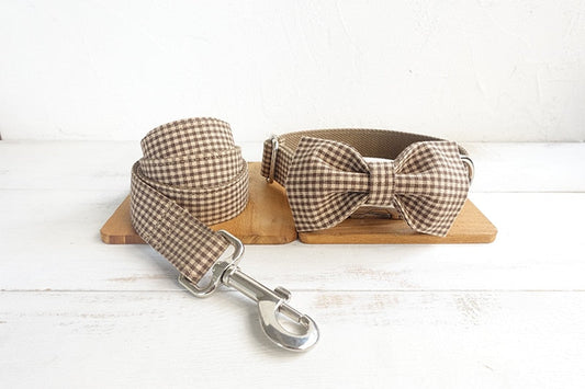 THE COFFEE Plaid Dog Collar