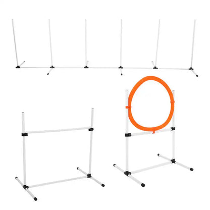 Adjustable Dog Hurdle Hoop Obstacle Set
