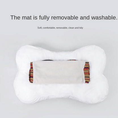 Fluffy Soft Dog Bone Shape Dog Bed