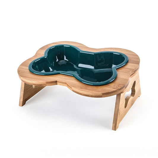 Ceramic Bone Shape Dog Eating Bowl