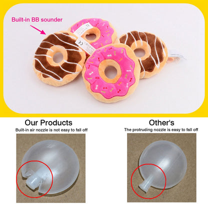 3 Pcs Plush Donuts Dog Toy