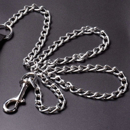 PU Leather Handle Metal Dog Leash