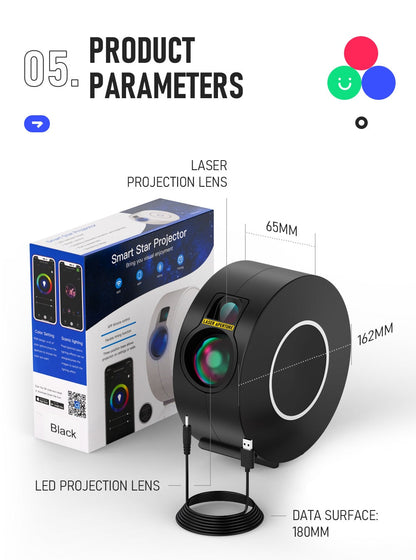 APP Control Galaxy Starry Projector