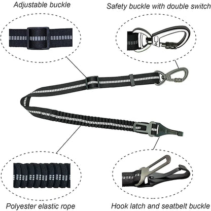 Enhanced Carabiner Adjustable Dog Seat Belt