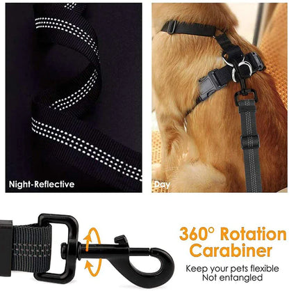 2 In 1 Latch Bar Bungee Dog Car Seat Belt