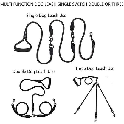 3 in 1 Heavy Duty Dual / Triple Dog Leash - Bark ‘n’ Paws