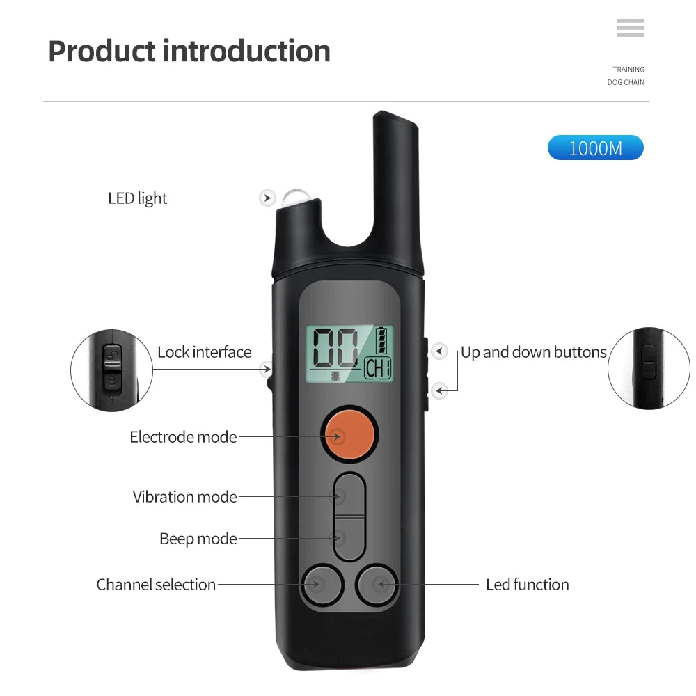 1000m Waterproof Dog Training Collars