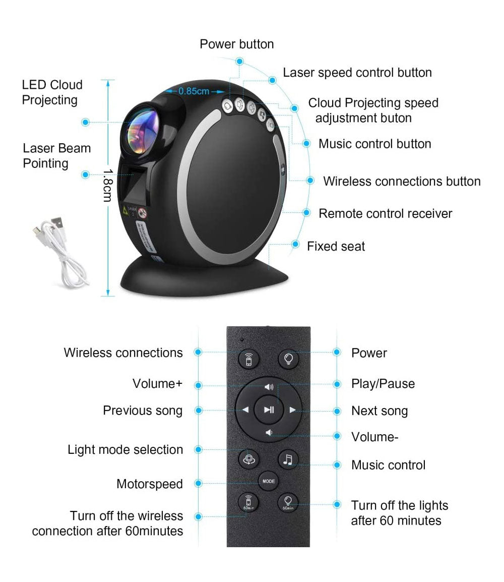 Bluetooth Music Star Projector