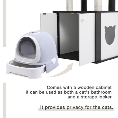 Luxury Cat Tree Tower With Cabinet