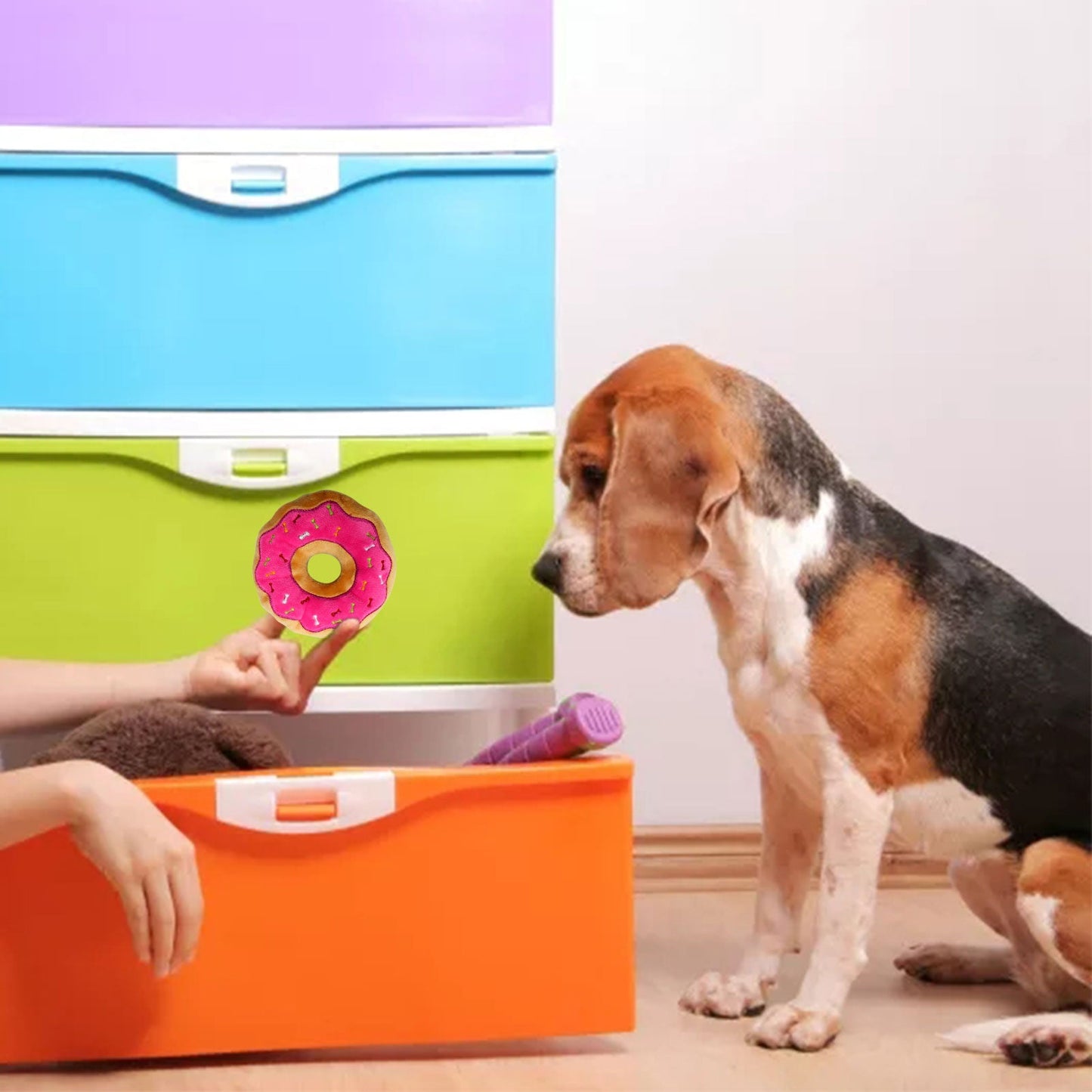 3 Pcs Plush Donuts Dog Toy