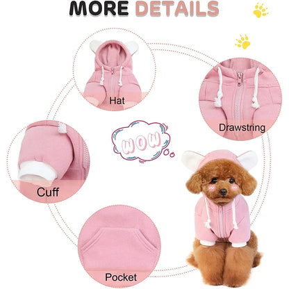 Bunny Ear Small Dog Hooded Sweatshirt