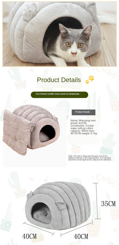 Deep Sleep Comfort Winter Cat Bed