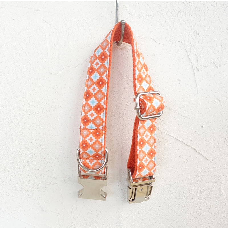 ORANGE GEOMETRY Pet Collar