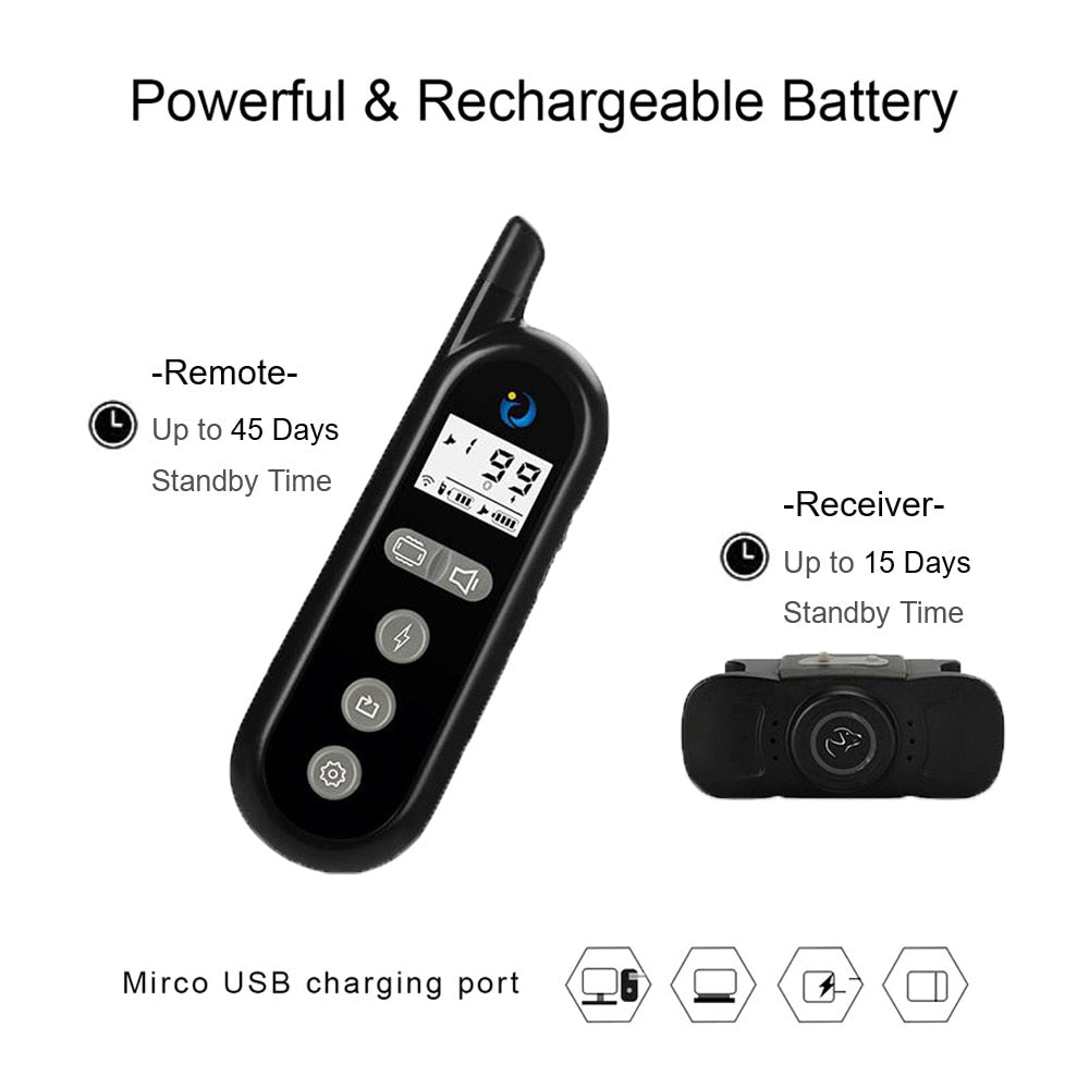 1000ft USB Rechargeable Dog Training Collar