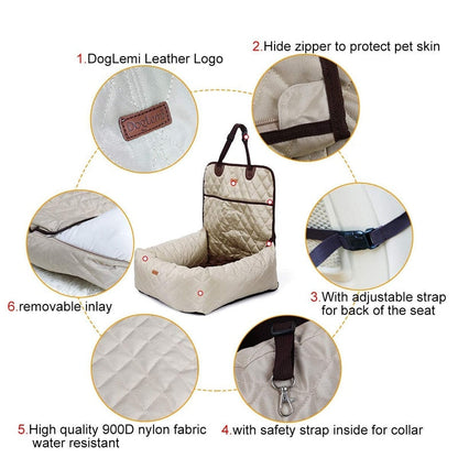 Luxury Dog Travel Car Seat Bed