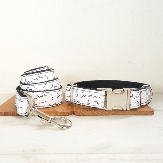 BLACK & WHITE Line Dog Collar