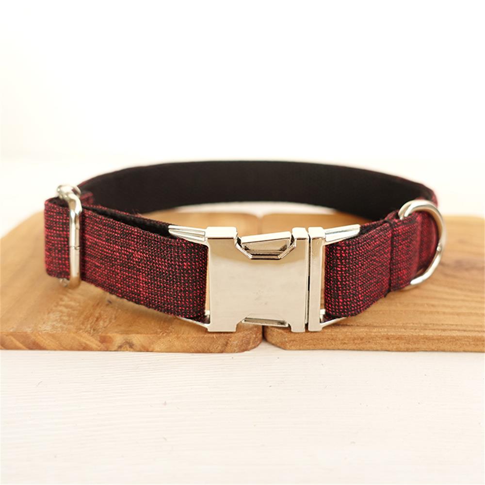 RED SUIT Linen Fiber Dog Collar