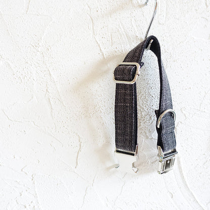 BLACK SUIT Linen Fiber Dog Collar