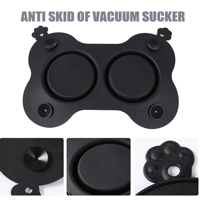 Anti-skid No Spill Double Dog Bowls