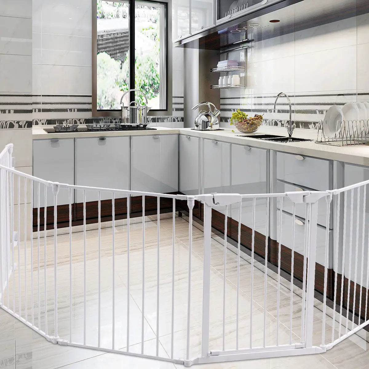 8 Panel Metal Pet Safety Gate