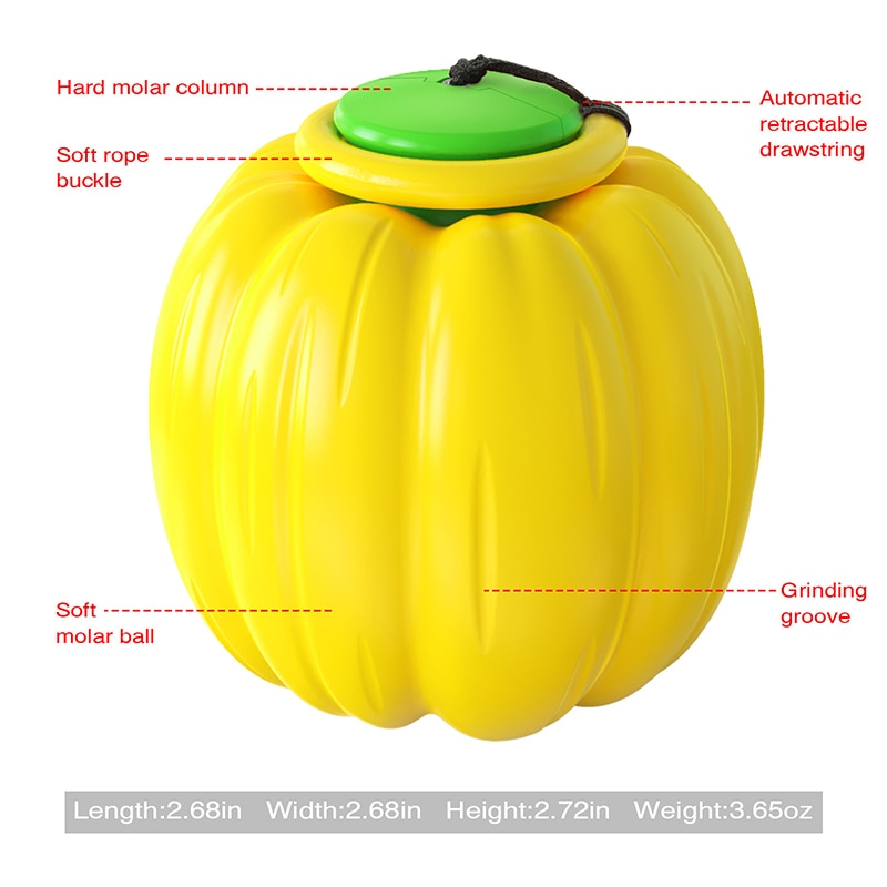 Dog Pumpkin Toy Ball With Retractable Rope