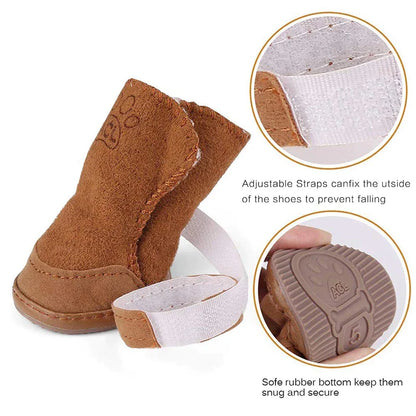 Winter Warm Fleece Dog Shoes