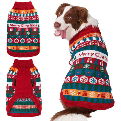 Snowflake Patterns Knitted Dog Sweater