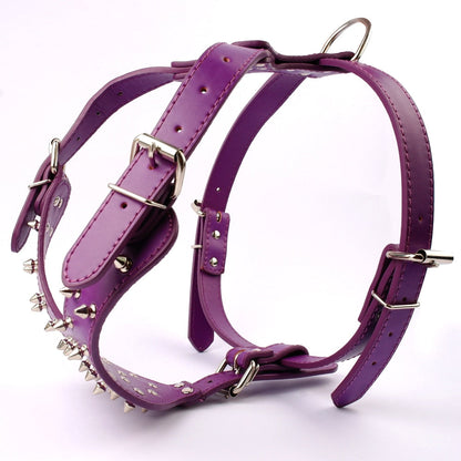 Leather Spiked Studded Dog Harness