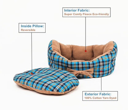 Cradle Shape Tartan Dog Bed