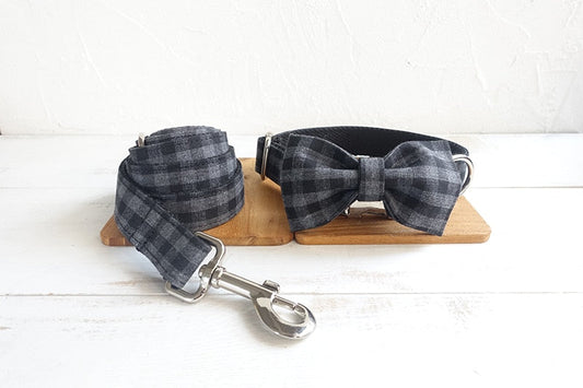 THE BLACK PLAID Dog Collar