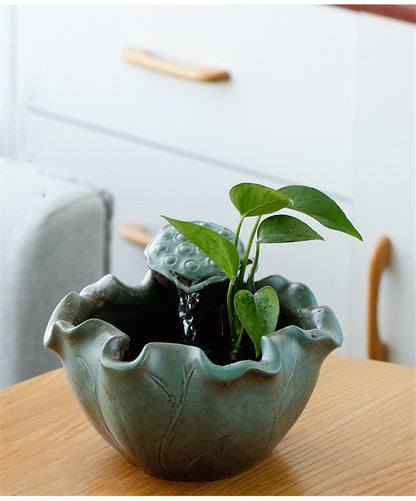 Green Lotus Ceramic Pet Water Fountain