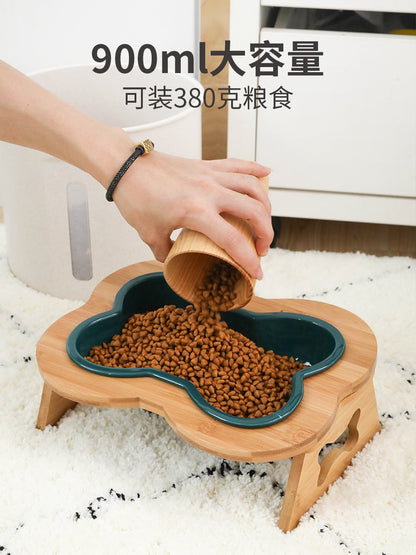 Ceramic Bone Shape Dog Eating Bowl