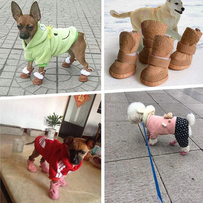 Winter Warm Fleece Dog Shoes
