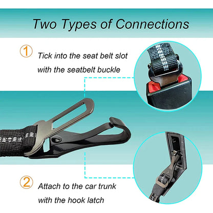 Enhanced Carabiner Adjustable Dog Seat Belt