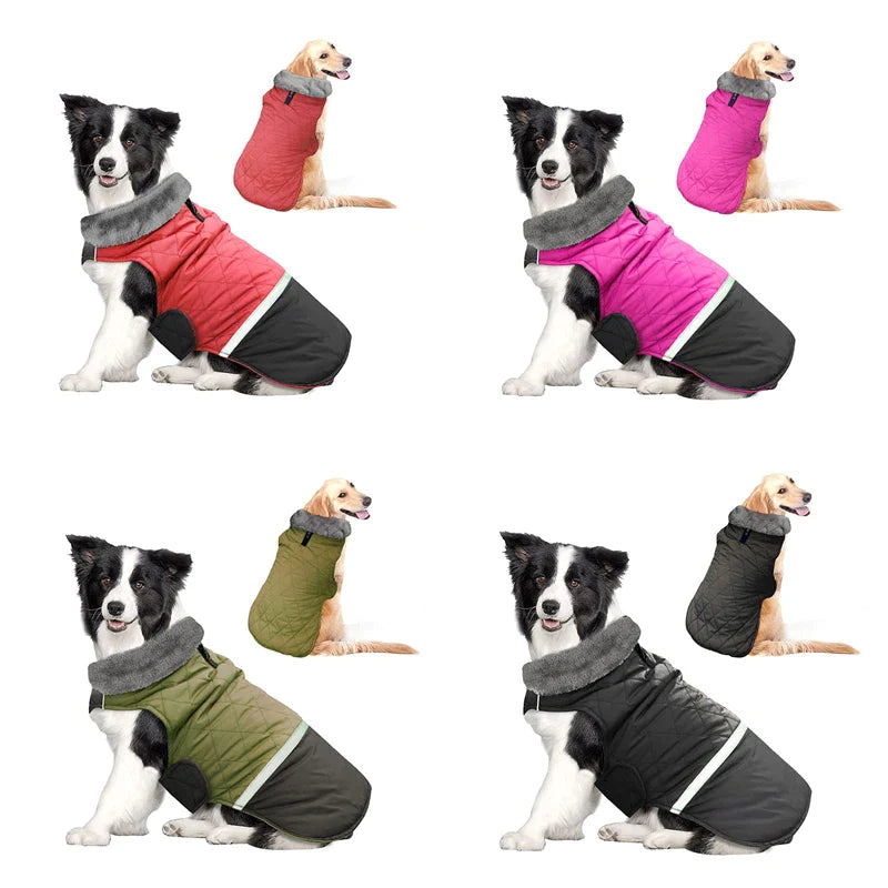 Reversible Winter Fleece Collar Dog Coat